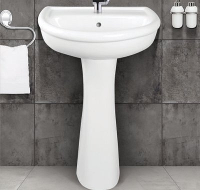 U-Shape Ceramic White Full Pedestal Wash Basin